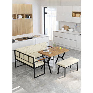 Src Balkon, Bahçe, Cafe, Köşe Takımı, Atlantik Masalı - Krem