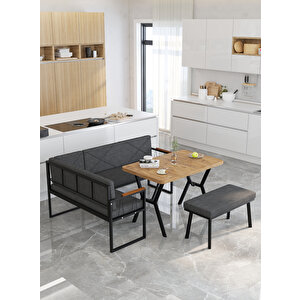 Src Balkon, Bahçe, Cafe, Köşe Takımı, Atlantik Masalı - Antrasit