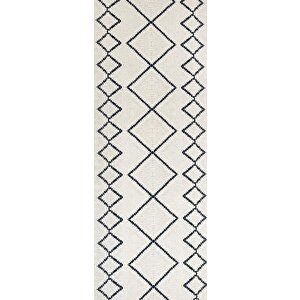 Dijital Baskı Kaymaz Taban Yıkanabilir Kesme Yolluk Oda Salon Mutfak İskandinav Krem Halı 200x550 cm