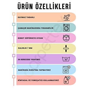 Dijital Baskı Kaymaz Taban Yıkanabilir Kesme Yolluk Oda Salon Mutfak İskandinav Krem Halı