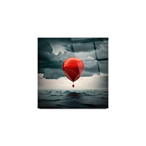 Uçan Balon Cam Tablo | Hediyelik, Dekoratif, Ofis, Mutfak 100x100 cm