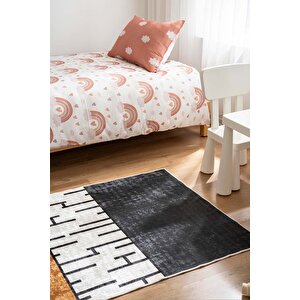 Classico Makinede Yıkanabilir Kaymaz Taban Leke Tutmaz Antialerjik Çocuk Odası Halısı, Gri, 100 X 150 Gri