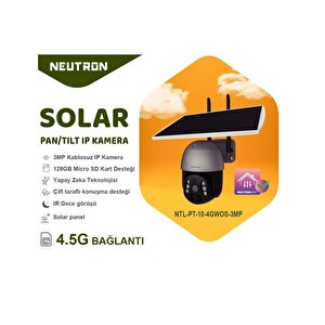 Ntl-pt-10-4gwos-3mp 3mp Ultra Hd 360° 4mm Lens 4.5g 128gb Sd Kart  Pan/ti̇lt Dış Mekan Solar Ip Kamera