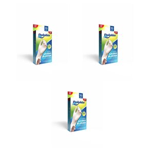 Dolphin Tek Kullanımlık Lateks Beyaz Pudralı Muayene Eldiveni - Medium - Orta Boy - 10'lu 3 Paket