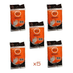Neoglove Tek Kullanımlık Şeffaf Market İş Temizlik Eldiveni - Büyük Boy - 100 Adetlik 5 Paket