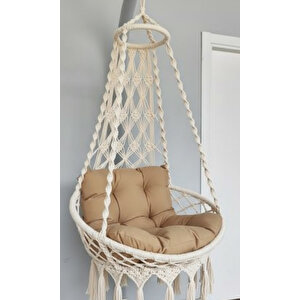 MİS38001 Krem Makrome El Örgüsü Salıncak (MİNDER SETİ VE SALINCAK)