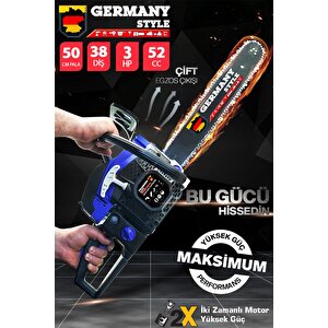Alman Turbo Ms-650 52 Cc Ağaç Dal Kesim Benzinli Hızar Ağaç Kesme Moturu Zincirli Testere