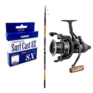 Yekoutdoor Yüksek Kalite Hazır Olta Seti Okuma Savant Surf 420 Cm 4 Parça Surf Kamışı&okuma Ls 8k Baitrunner (5,3;1) 5+1 Bb Olta M