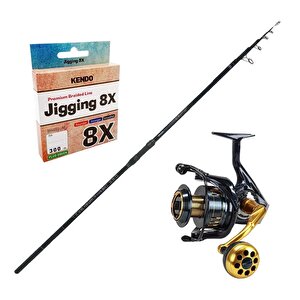 Yekoutdoor Yüksek Kalite Olta Seti Okuma Ceymar Tele Surf 4.30m 6 Parça Surf Kamışı&okuma Salina Sa-6000ha Blue 6+1bb Olta Makines