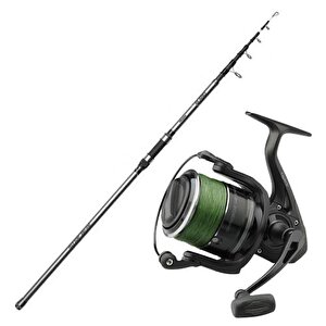 Yekoutdoor Sazan Kamışı Seti Okuma Alaris Tele Surf 390 Cm 100-200 Gr Surf Kamışı & Dam Quick Darkside 4b Spod 7000s Fd 3+1bb 200m