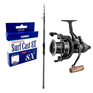 Yekoutdoor Yüksek Kalite Hazır Olta Seti Dam Imax Tele Surf 14'/4.20m Mf 100-250g 5 Parça Surf Kamışı&okuma Ls 8k Baitrunner (5,3;