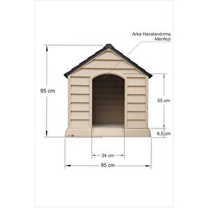 Dev Büyük Yüksek Geniş 100x95cm Isı Yalıtımlı Havalandırmalı Köpek Kulübesi Evi Yuvası Kümesi Kafesi