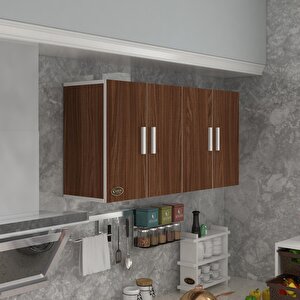 Hazır Mutfak Merta Cvz 060*120*32 Mutfak Banyo Dolabı Kapaklı Raflı Ceviz
