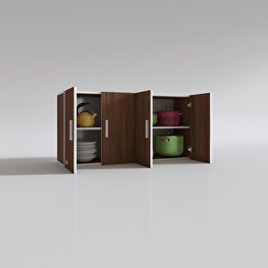 Hazır Mutfak Merta Cvz 060*120*32 Mutfak Banyo Dolabı Kapaklı Raflı Ceviz