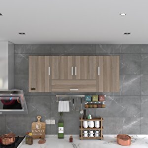 Kenzlife Hazır Mutfak Acus22 Crd 060*150*22 Mutfak Banyo Dolabı Kapaklı Raflı