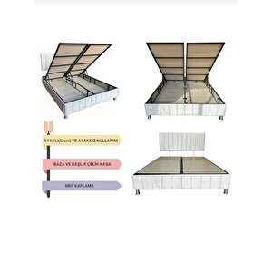 Hsn Çift Kişilik Sandıklı Baza Başlık Seti Renk Seçenekli̇ (yatak Dahi̇l Deği̇ldi̇r) 140x190 cm