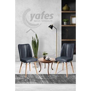 Yafes Kare Gold 2'li Sandalye Mutfak Sandalyesi Siyah
