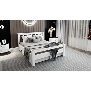Arya Çift Kişilik 160x200 Yatak Uyumlu Mdf Beyaz Çekmeceli Karyola
