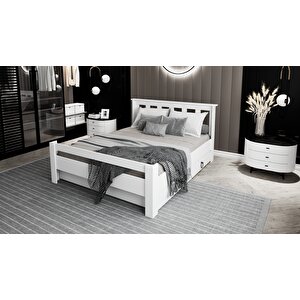 Arya Çift Kişilik 160x200 Yatak Uyumlu Mdf Beyaz Çekmeceli Karyola
