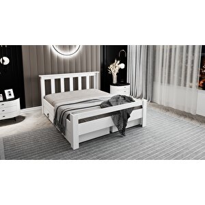 Arya Çift Kişilik 160x200 Yatak Uyumlu Mdf Beyaz Çekmeceli Karyola