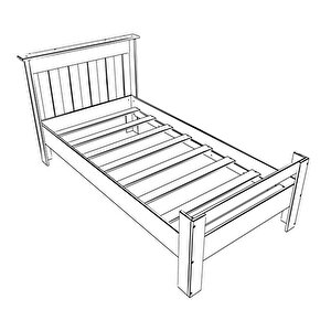 Still 100x200 Yatak Uyumlu Tek Kişilik Genç Karyola Mdf Beyaz Msty-1