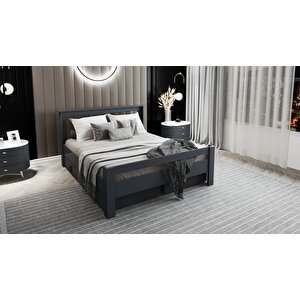 Arya Çi̇ft Ki̇şi̇li̇k 160x200 Yatak Uyumlu  Çekmeceli̇ Karyola Antrasit