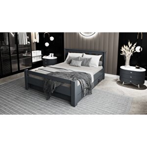 Arya Çi̇ft Ki̇şi̇li̇k 160x200 Yatak Uyumlu  Çekmeceli̇ Karyola Antrasit