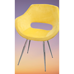 Sandalye 14180 Monaco Metal Nikelaj Ayak Dökme Sünger Babyfac Kumaş Sari El Yapım