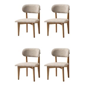 Nergis Sandalye Ahşap Gürgen 4 Lü Set Cafe,Restaurant,Mutfak,Salon,Yemek Odası Sandalyesi  Naturel