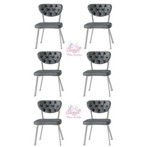 Simge Metal Sandalye Renkli Ayak 6 Lı Set Cafe,restaurant,mutfak,salon,yemek Odası Sandalyesi  Beyaz