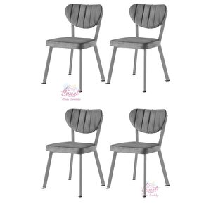 Esinti Metal Sandalye Renkli Ayak 4 Lü Set Cafe,restaurant,mutfak,salon,yemek Odası Sandalyesi  Beyaz