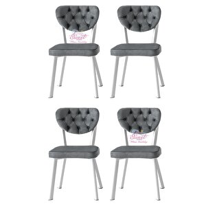 Simge Metal Sandalye Renkli Ayak 4 Lü Set Cafe,restaurant,mutfak,salon,yemek Odası Sandalyesi  Siyah