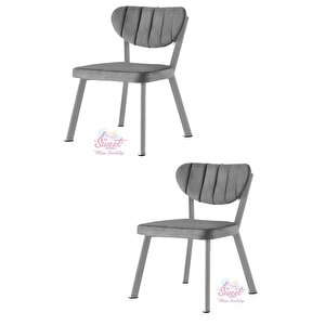 Esinti Metal Sandalye Renkli Ayak 2 Li Set Cafe,restaurant,mutfak,salon,yemek Odası Sandalyesi  Beyaz