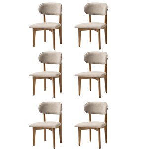 Nergis Sandalye Ahşap Gürgen 6 Li Set Cafe,restaurant,mutfak,salon,yemek Odası Sandalyesi  Siyah