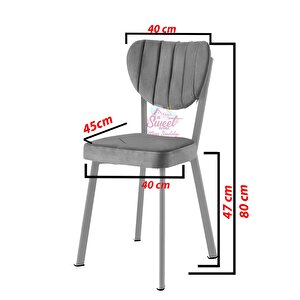 Esinti Metal Sandalye Renkli Ayak 2 Li Set Cafe,restaurant,mutfak,salon,yemek Odası Sandalyesi  Siyah