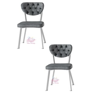 Simge Metal Sandalye Renkli Ayak 2 Li Set Cafe,restaurant,mutfak,salon,yemek Odası Sandalyesi  Beyaz