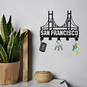 San Francisco Metal Anahtarlik Si̇yah
