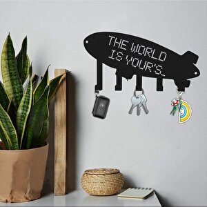 The World Is Your's Metal Anahtarlik Si̇yah