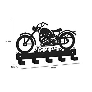 Motosi̇klet Temali Metal Anahtarlik Si̇yah