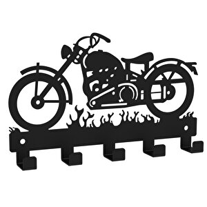 Motosi̇klet Temali Metal Anahtarlik Si̇yah