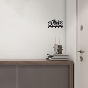 Motosi̇klet Temali Metal Anahtarlik Si̇yah