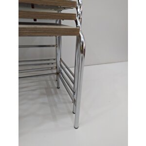 Zigon 14004 Sehpa Demet Metal Model Nikelaj Ayak Hint Ceviz Dalgalı Desen El Yapı