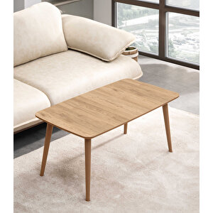 Luci̇ 4lü Dörtlü Mdf Ahşap Zi̇gon Sehpa Ve Orta Sehpa Seti̇ - Meşe