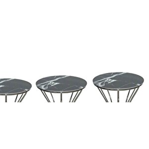 Brc Zigoın 13389 Kum Saati̇ Model Si̇yah Mermer Metal Plati̇n Renk Kaplama El Yapım
