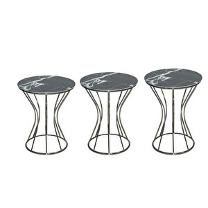 Brc Zigoın 13389 Kum Saati̇ Model Si̇yah Mermer Metal Plati̇n Renk Kaplama El Yapım