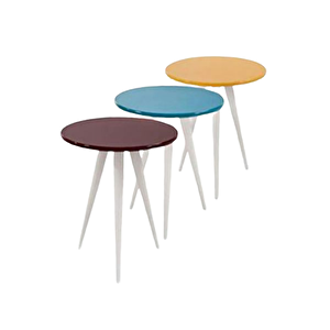 Zigon St 3ayak13556 3renk Model Sehpa Kayın Torna Retro Ayak Mdf Tabla El Yapım