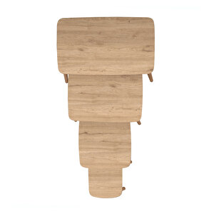 Luci̇ 4lü Mdf Ahşap Zi̇gon Sehpa - Meşe