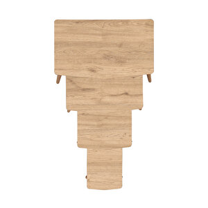 Vega 4lü Dörtlü Mdf Ahşap Zi̇gon Sehpa - Meşe