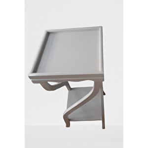 Fiskos Çiçeklik17645 4ayak Kare Spiral Model Mdf Parlak Ahşap Ayak Parlak Beyaz