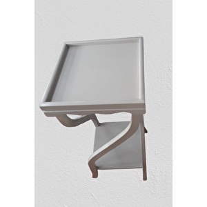 Fiskos Çiçeklik17645 4ayak Kare Spiral Model Mdf Parlak Ahşap Ayak Parlak Beyaz